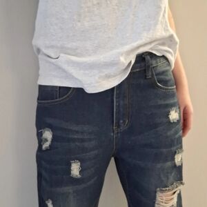 SHEIN Men's Straight Jeans - Dark Blue